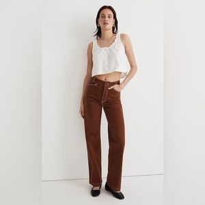 Madewell Emmett 2.0 Wide-Leg Pants: Garment-Dyed Edition Clifftop Brown 26